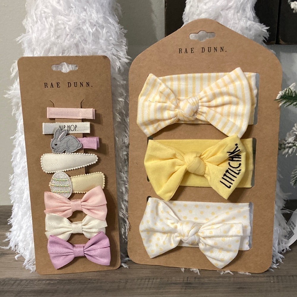 NEW Rae Dunn EASTER BUNNY, LITTLE CHICK EASTER EGG CLIPS AND HEADBANDS